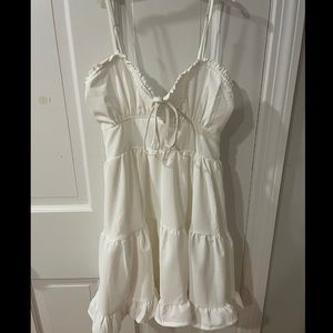White Flowy Grey Bandit Dress
